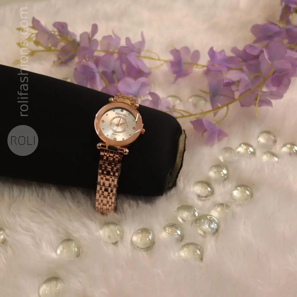 Rose Gold Party Wear Watch