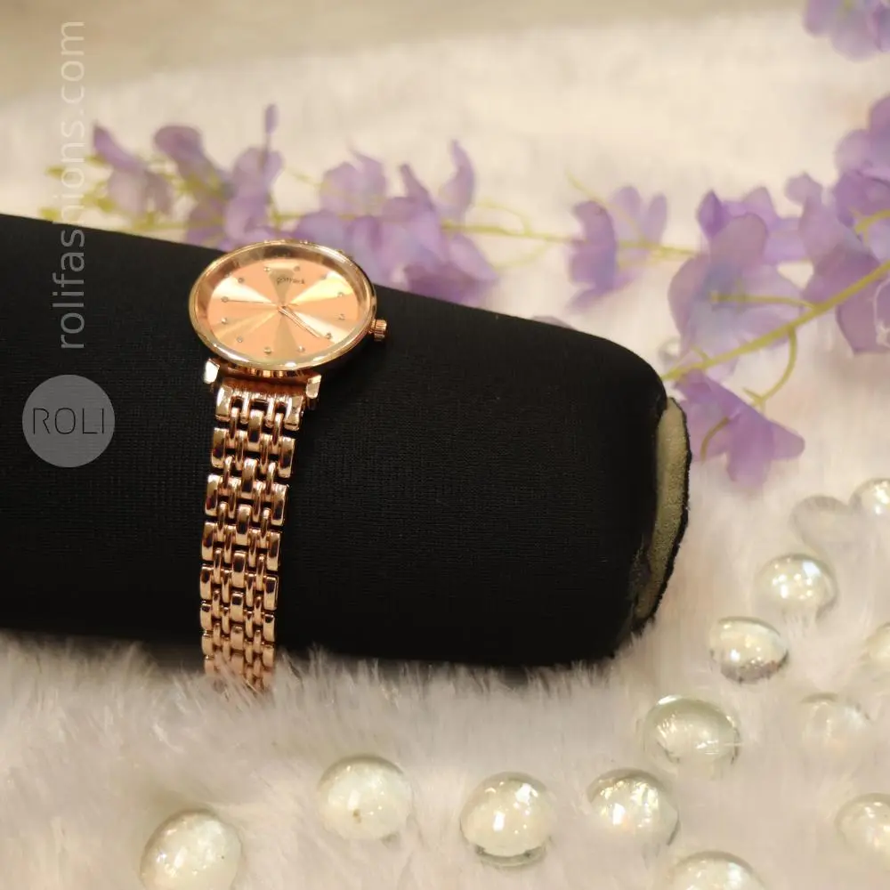 Rose Gold Party Wear Watch