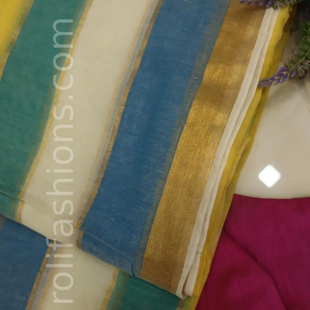 Multi colour rainbow saree 