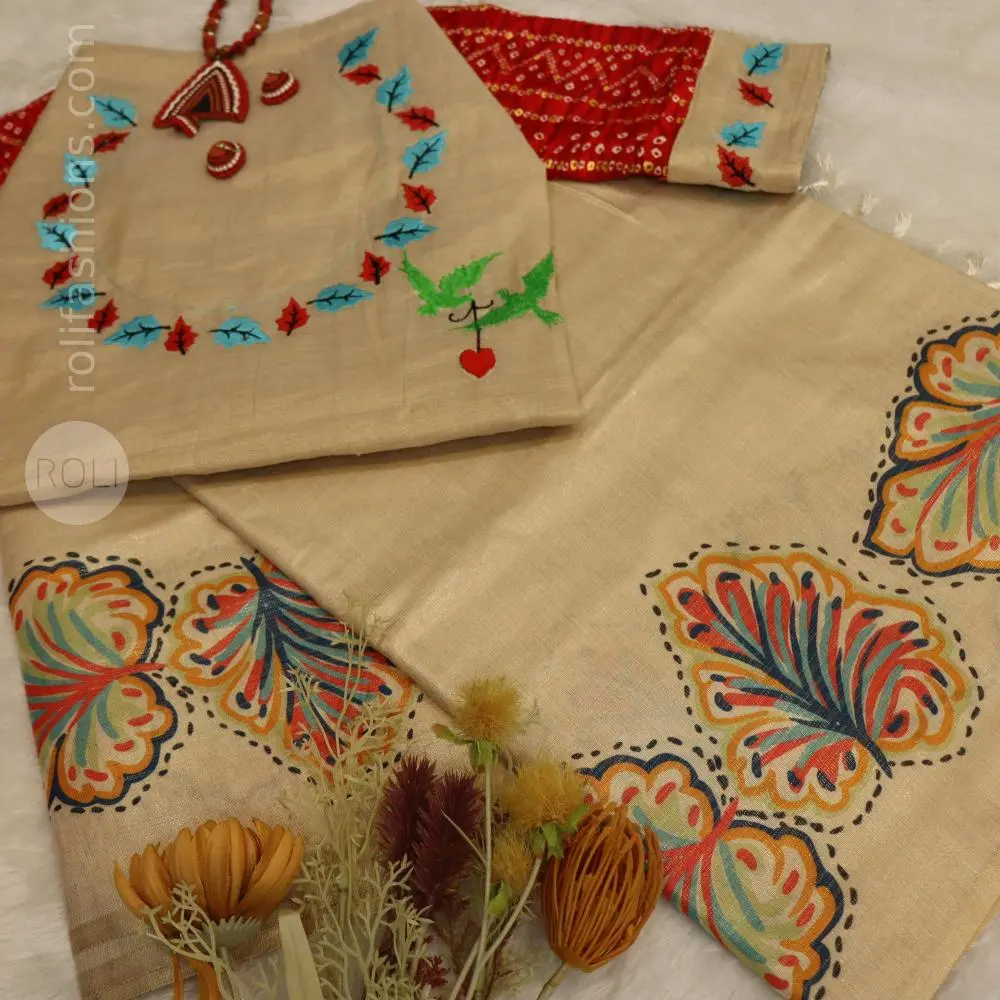 Half white angelic saree