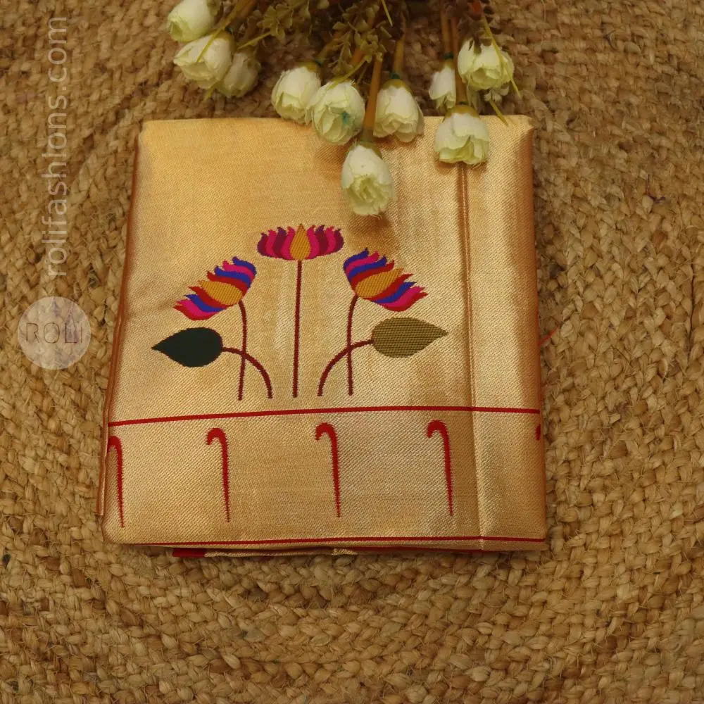 vibrant floral artistry meets the timeless grace of handloom elegance.