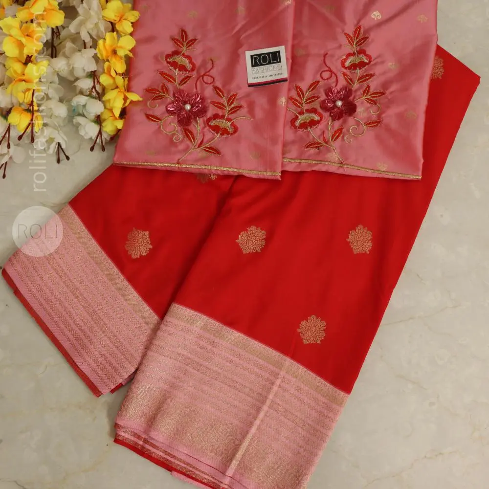 Scarlet Red and Baby Pink