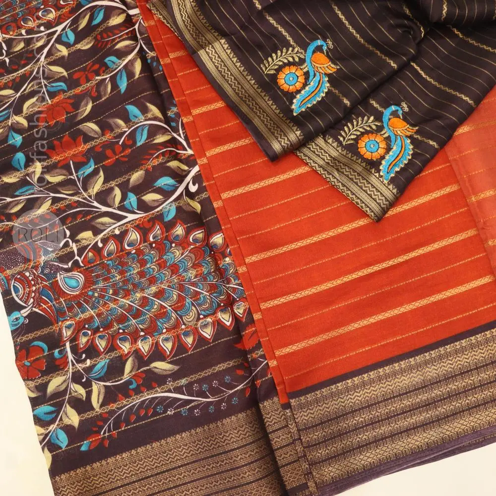 Rust orange with Brown border