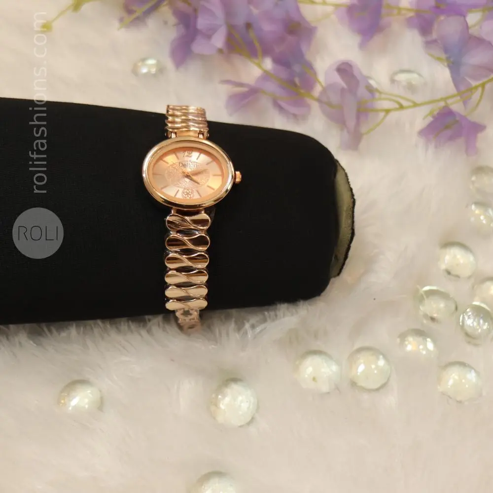 Rose Gold Party Wear Watch