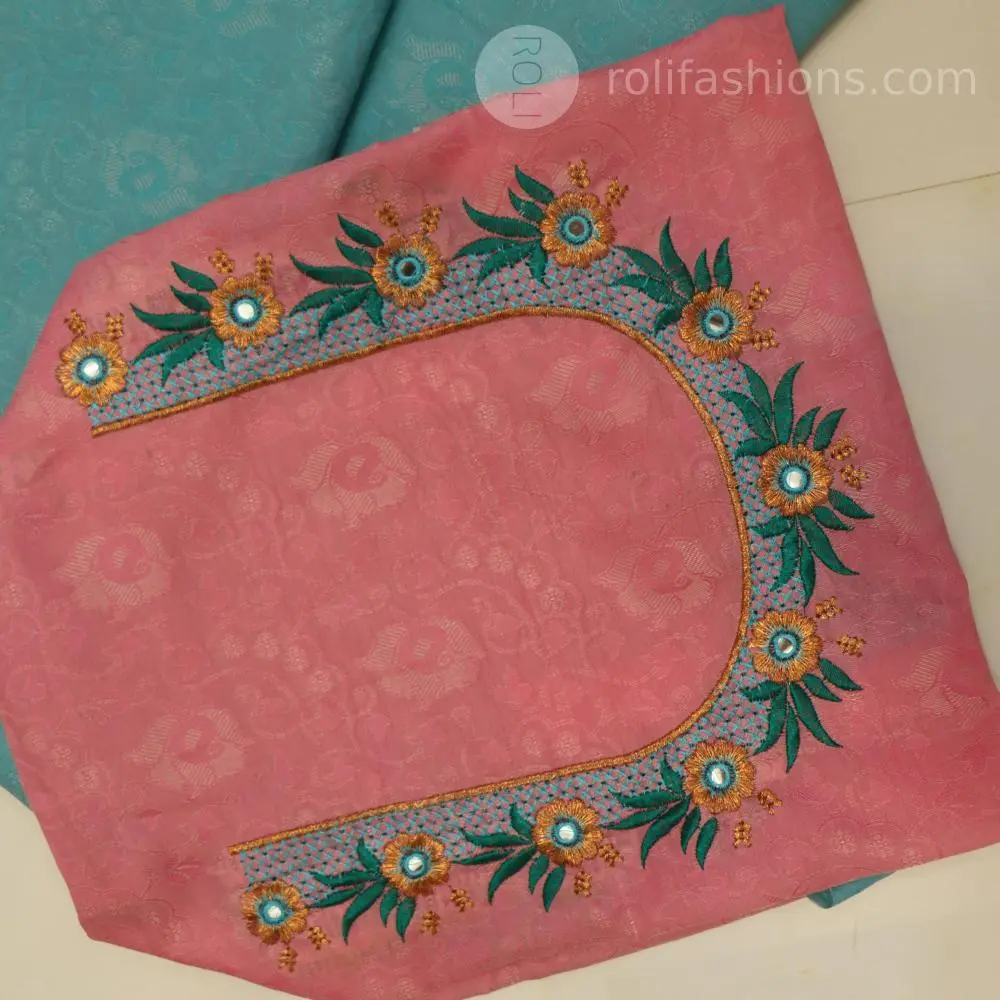 Blue saree with Pink blouse