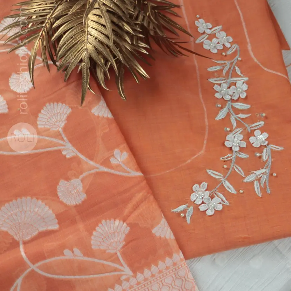 Orange Saree and Blouse