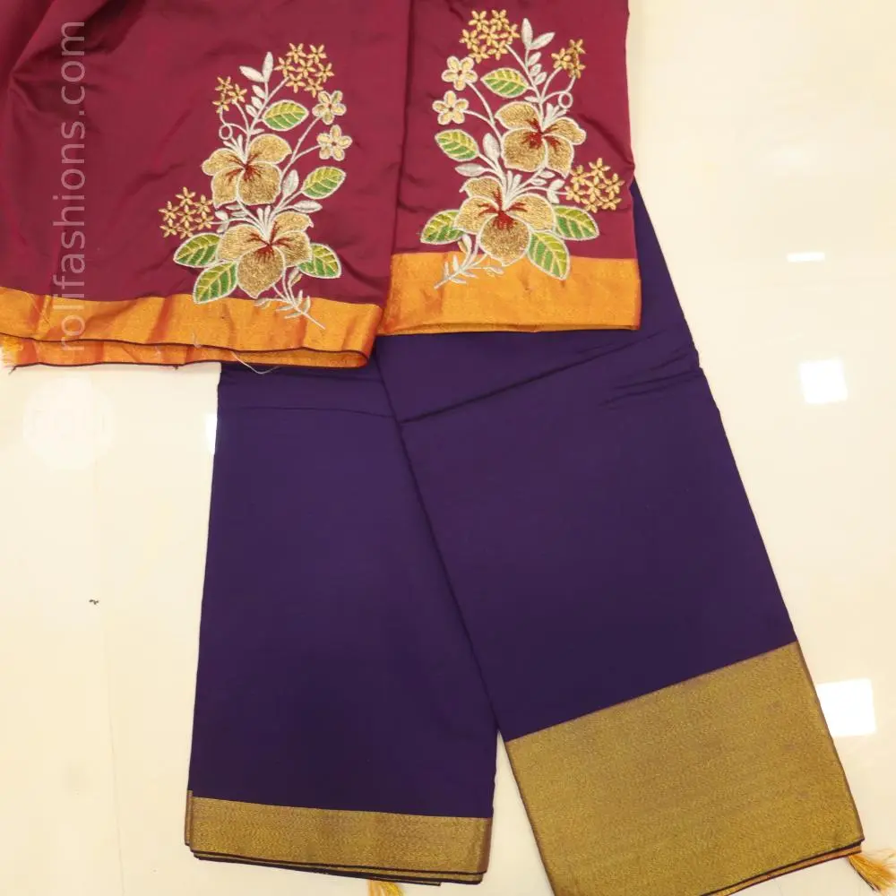 Nevy Blue saree with gooseberry pink blouse