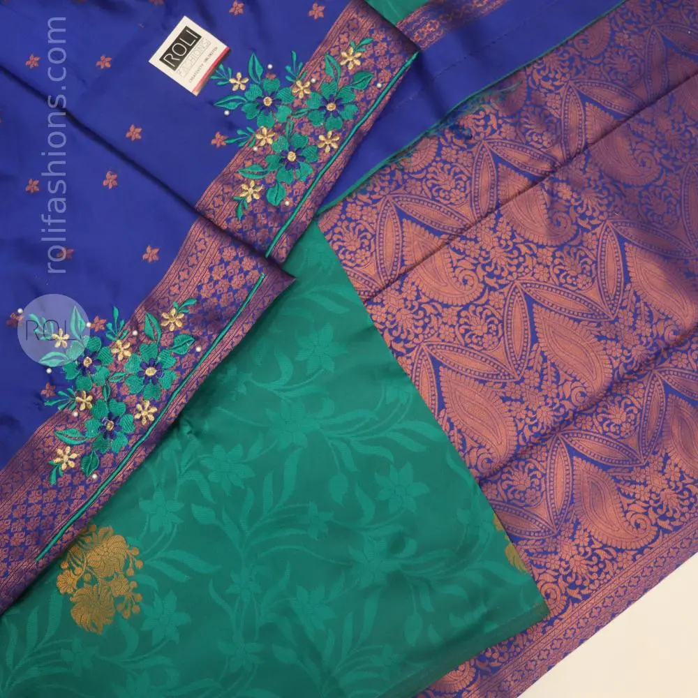 Green with peacock blue