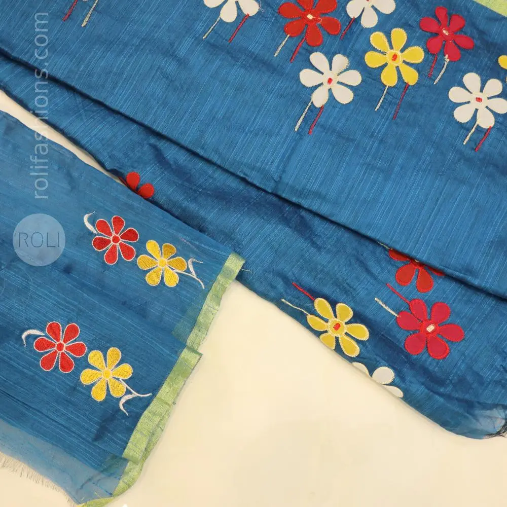 Deep azure blue saree