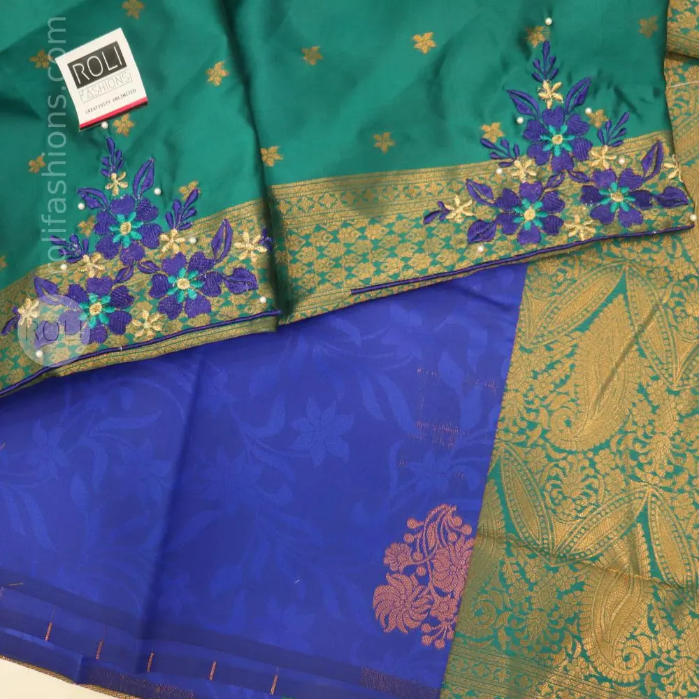 Peacock Blue with green 